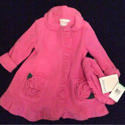 New cute baby girl coat and hat set-size 18 months