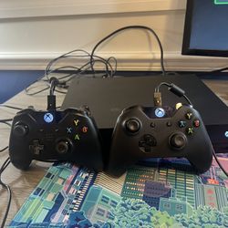 Xbox One X w/ Two Controllers And Cords (Tested)