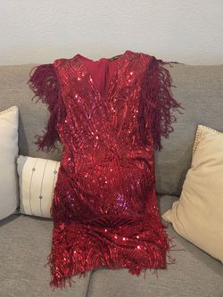 Red Flapper Dress Large $25 New