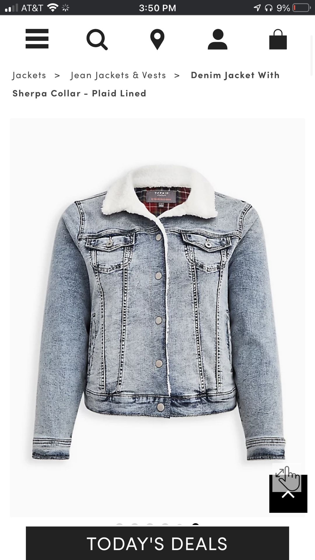 Brand New Torrid Denim Jacket With Sherpa Collar And Plaid Lining 
