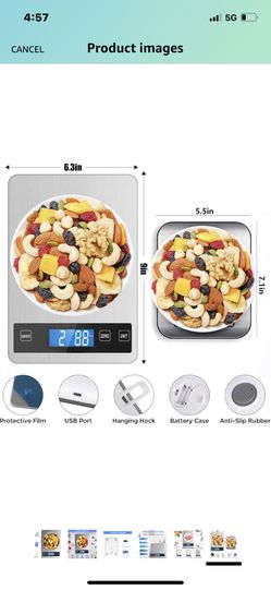 Howeifull USB Rechargeable Food Scale, 33lb Kitchen Scale Digital Weight  Grams and Ounces Oz for Cooking Baking, 1g/0.04oz Precise Graduation, 5  Units for Sale in Queens, NY - OfferUp