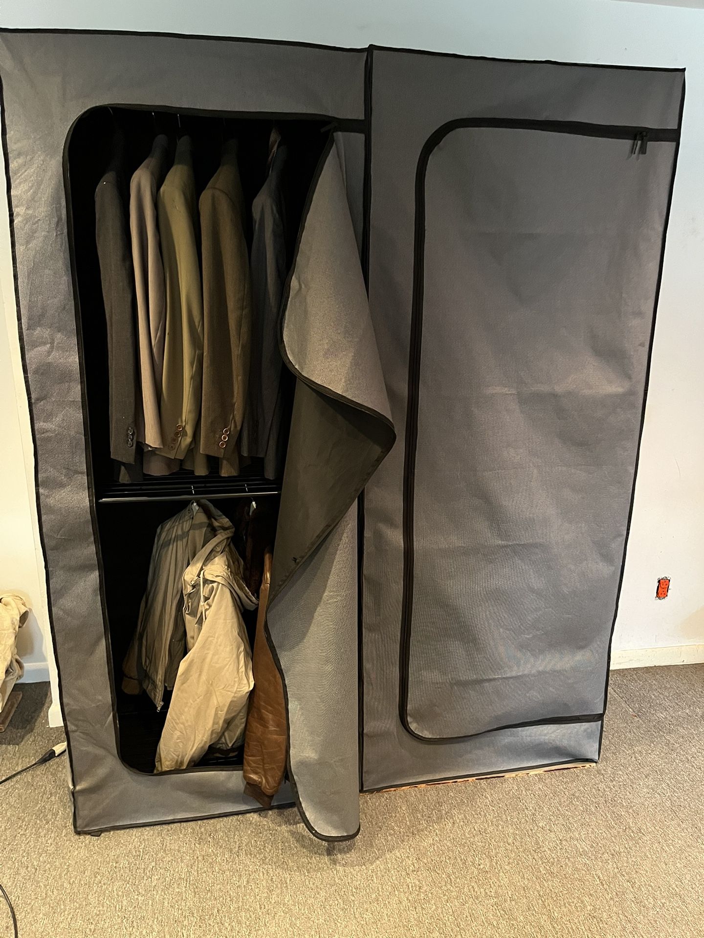 2 Double Hanging Clothing Closets 