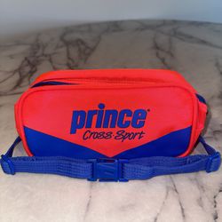  NEW Vintage 80s Prince Tennis Fanny Pack Belt Waist Hip Bag Neon Red Blue Retro