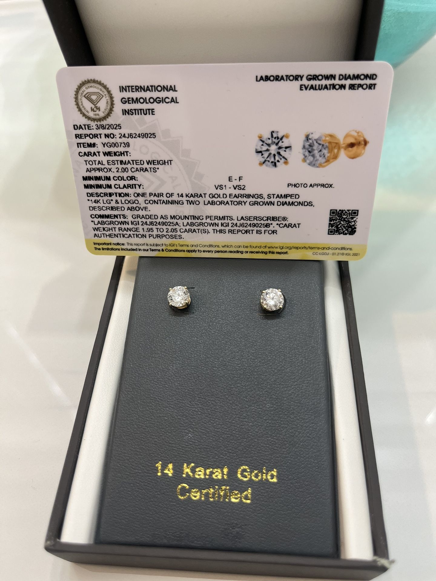 Turn heads instantly with a 2 CTW colorless IGI-certified lab-grown diamond set in rich 14KT yellow gold. Stunning fire, flawless shine— Luxury Gift