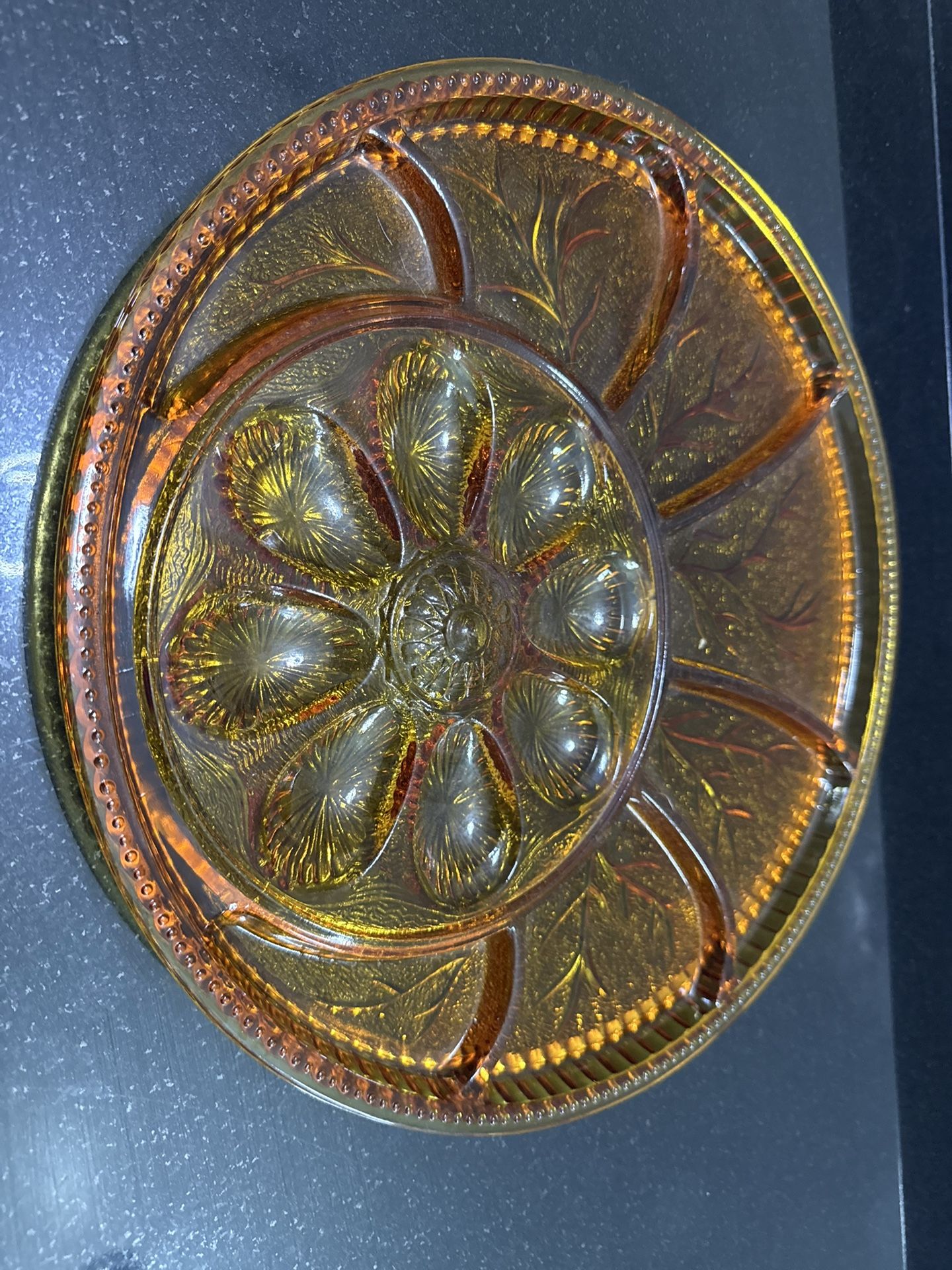 Deviled Egg Glass Vintage Plate