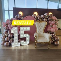 Marquee Letters and Throne Chairs 