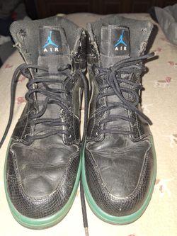 Men’s Nike Jordan 1 Retro High Strap Black Orion Blue Size 12 375352-001 $45