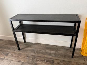 Black Console Table with Lower Shelf