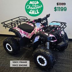 ATV/Quad For Sale! CHRISTMAS PRICE ONLY $1199 Brand New! CA Green Sticker! Affordable & Fully Assembled! 125cc Frame perfect For Teens!