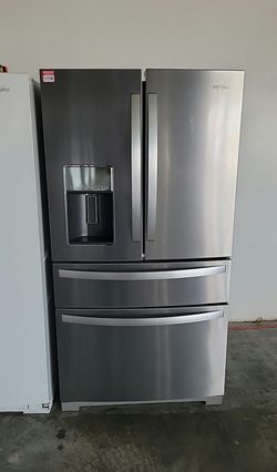 Whirlpool 4‑Door French Door Fridge – Stainless, Water & Ice
