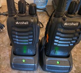 Arcshell Rechargeable Two-Way Radios (2-Pack) with Charging Bases