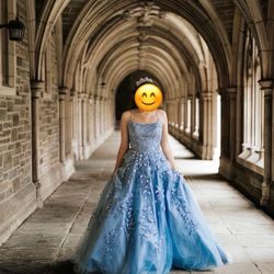 Only Worn Once Beautiful Blue Dress