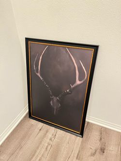 Dark Antlers Silhouette Luxury Frame Art