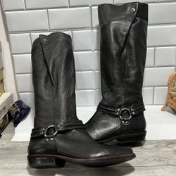 Franco Sarto Artist Collection Larriat riding Boots black soft leather 8.5 M