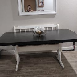Mesa De Madera Y Banca