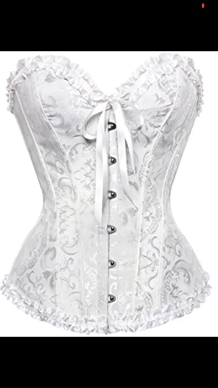 XXL Adjustable White Corset 