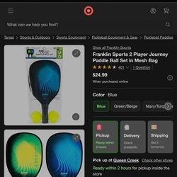 Franklin pickleball 2 player paddle and ball set
