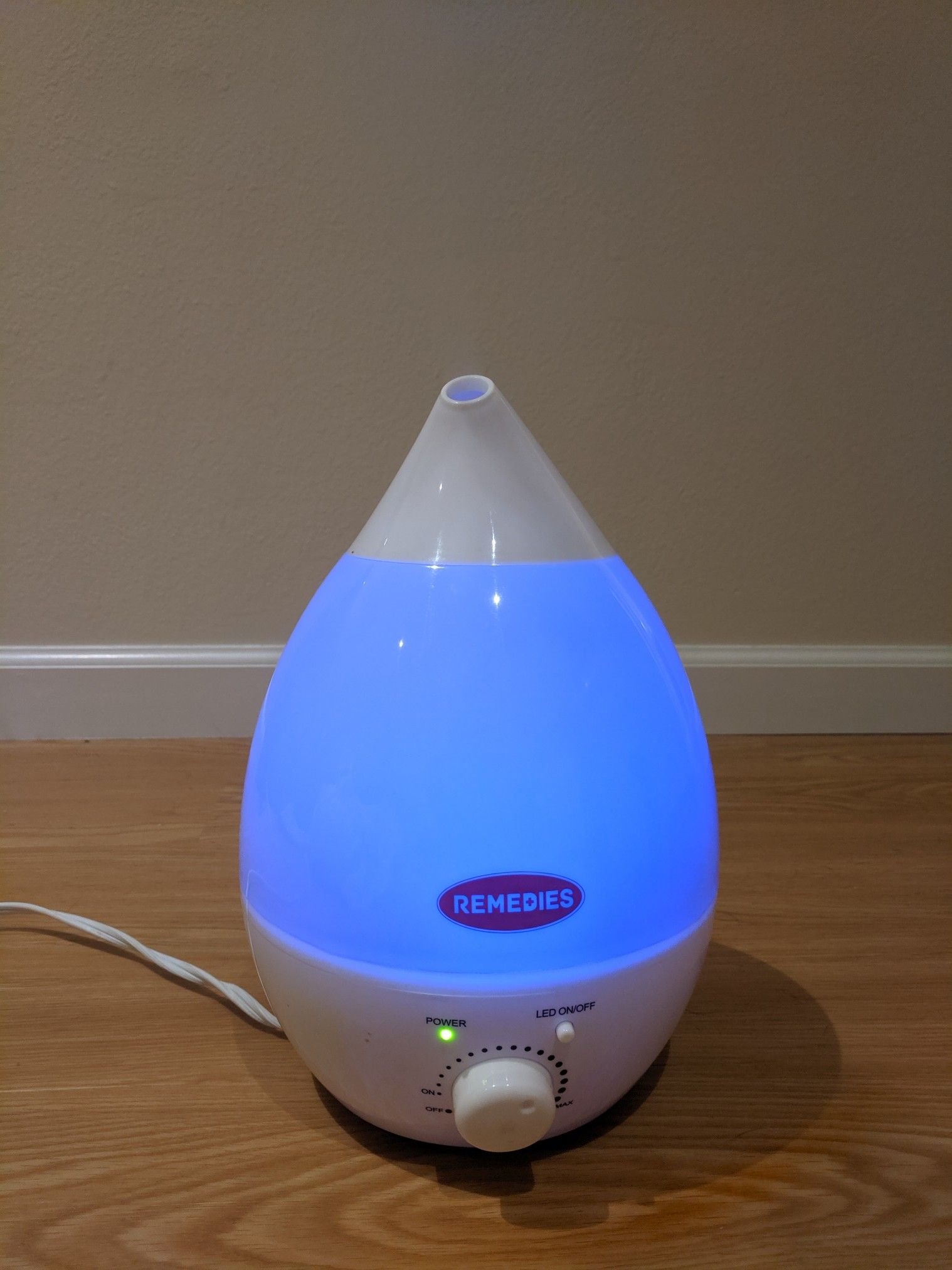 Remedies Cool Mist Aroma Oil Diffuser & Humidifier, LED Rainbow Color Changing