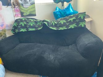 Pamapic 2-seat corduroy lazy sofa bean bag