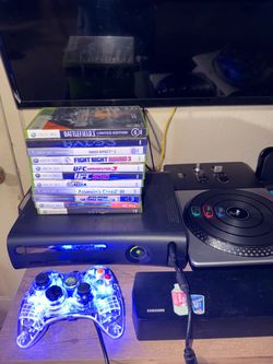 Xbox 360 with games