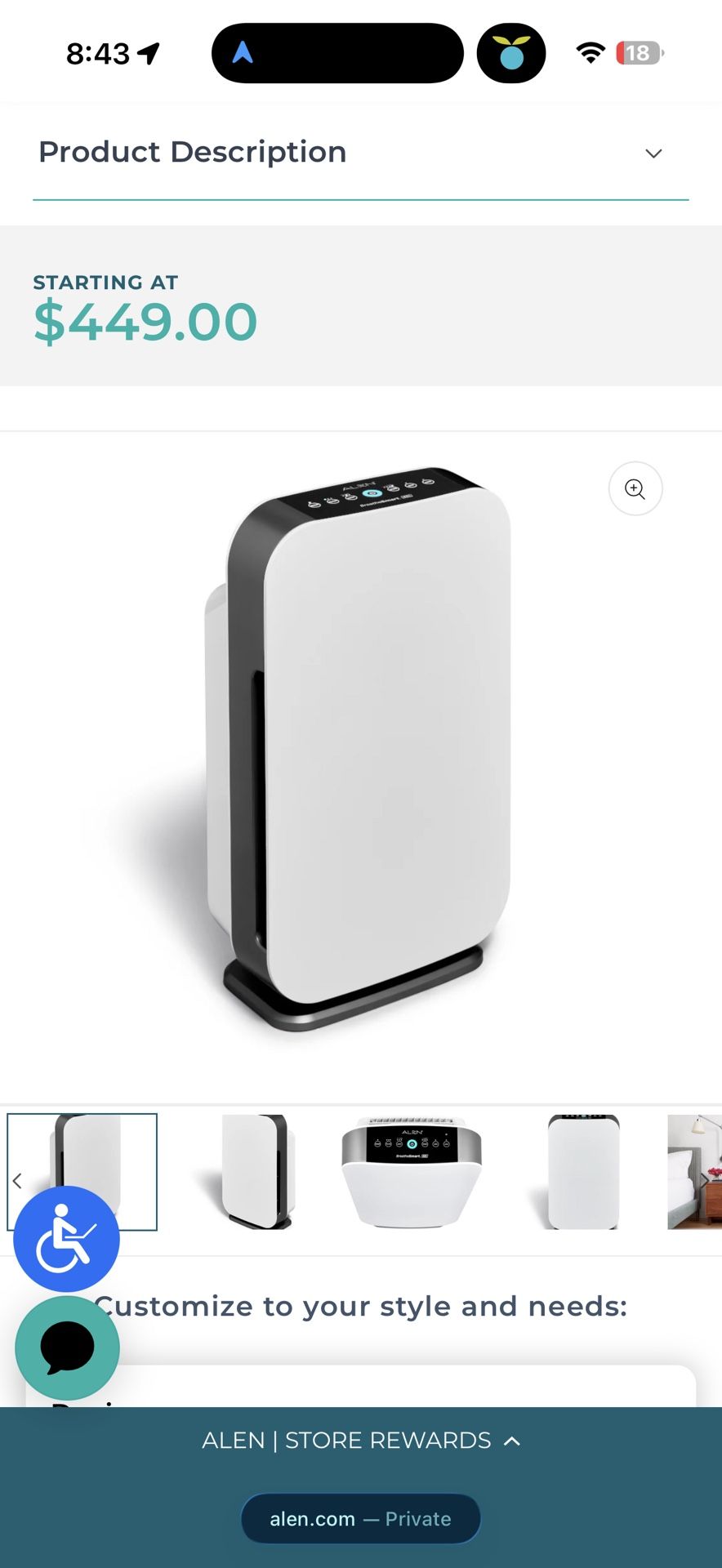 Alen Air Purifier 45i - Heavy Duty Purifier
