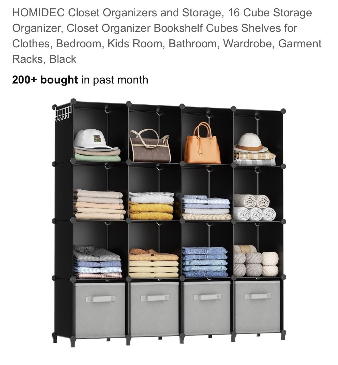 HOMIDEC Closet Organizers and Storage, 16 Cube Storage Organizer