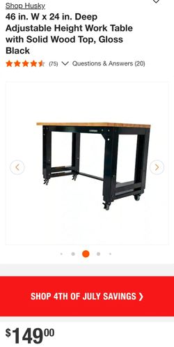 46" Adjustable Height Work Table
