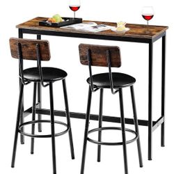 Bar Table With 2 Stools