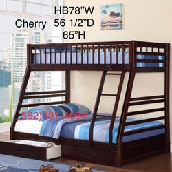 🔷 New Twin/Full Bunkbed W/Both New Mattresses 🔷