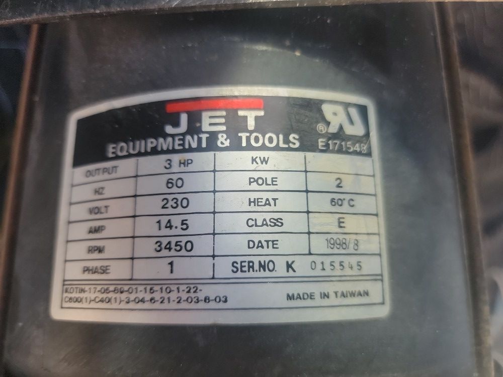 Jet e171548 Table Saw 3 Hp motor
