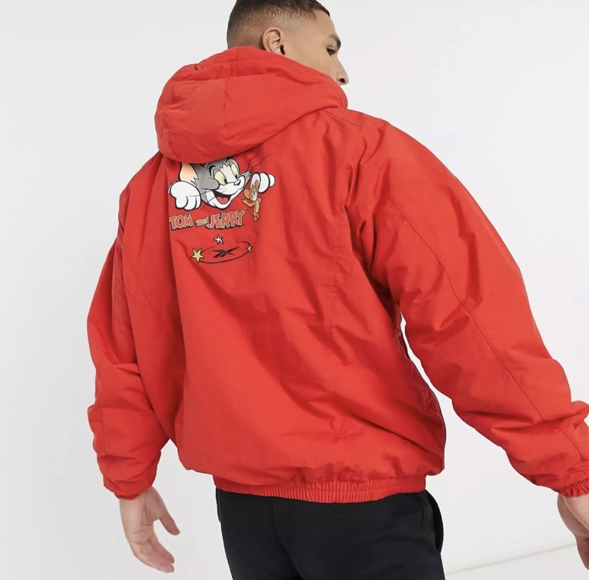 Reebok x Tom & Jerry Puffer Jacket Red Size Men’s Size XL Thick