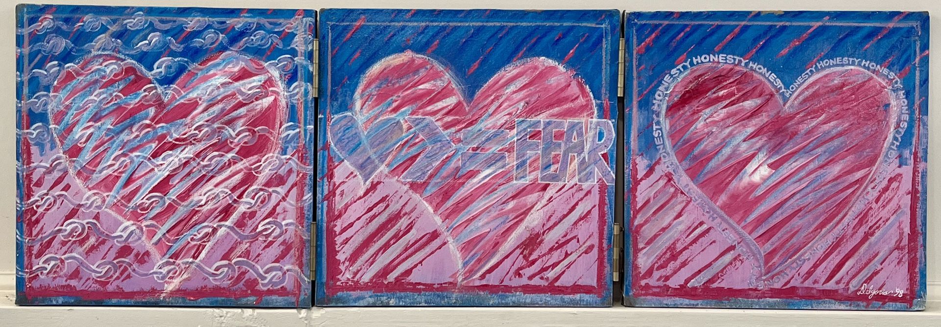 Fine Art Acrylic Painting 49”x16” Triptic