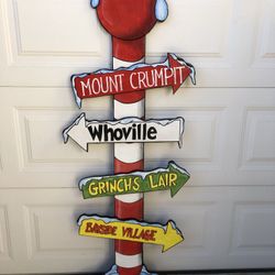 WHOVILLE DIRECTION SIGN from HOW THE GRINCH STOLE CHRISTMAS Lawn Art  HU