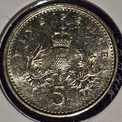 2002 Great Britain 5 Pence Coin