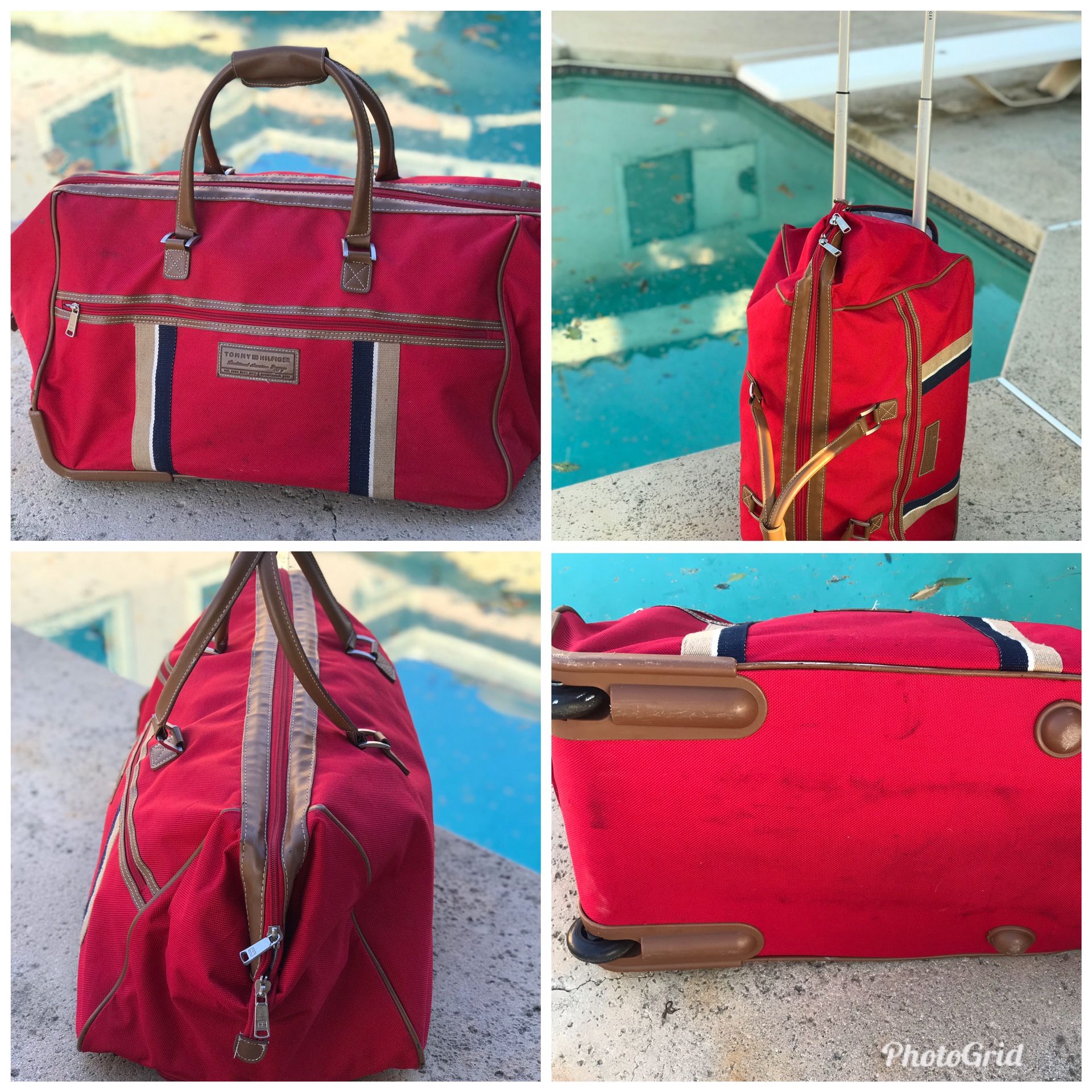 Vtg Tommy Hilfiger Roller Duffle Bag