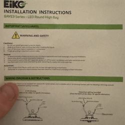 Eiko Bay3 series  LED high bay lights
