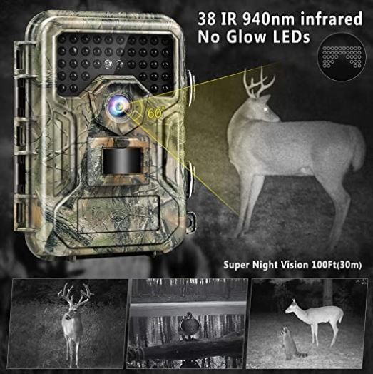 Track the Elusive! Trail Game Camera 16MP 1080P - 0.3s Trigger Time & No Glow Night Vision