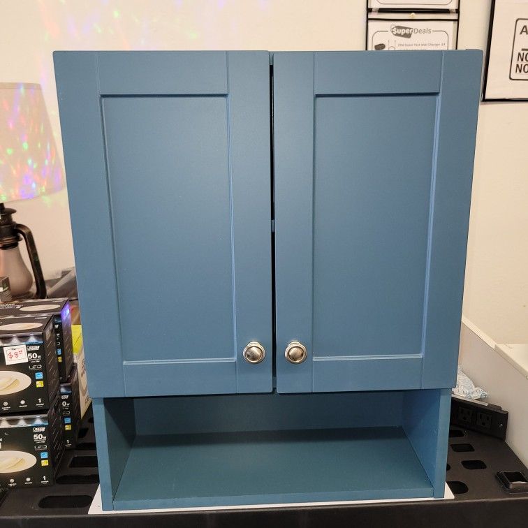 Lancaster 21 in. W x 8 in. D x 26 in. H Surface-Mount Shaker Bathroom Storage Wall Cabinet in Admiral Blue
by
Glacier Bay