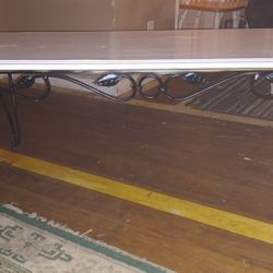 Wrought Iron & Wood Coffee Table for Sale . 