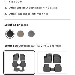 Vw Atlas Weather tech Floor Mats 
