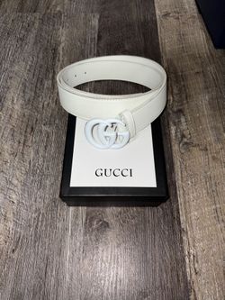 All White Gucci Belt
