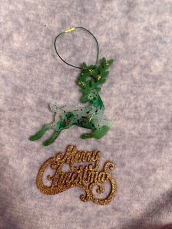 Handmade Resin Reindeer Christmas Ornament