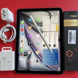 Apple IPad Air 11 (M2 chip / 2024  Model) 128GB  with pen, keyboard case & Accessories 