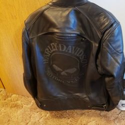 2 leather Jackets 1 With Harley Davidson Logo