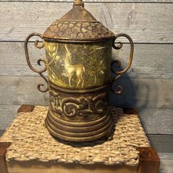 Vintage Metal Lidded Canister 