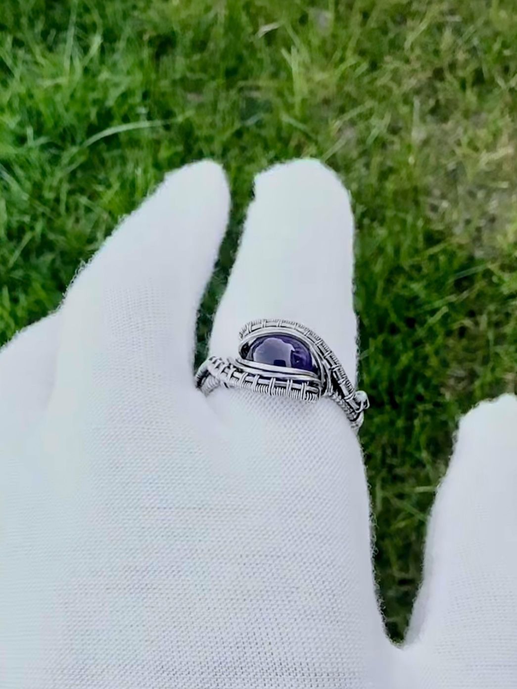 Sterling Silver Wire Wrap Amethyst Ring
