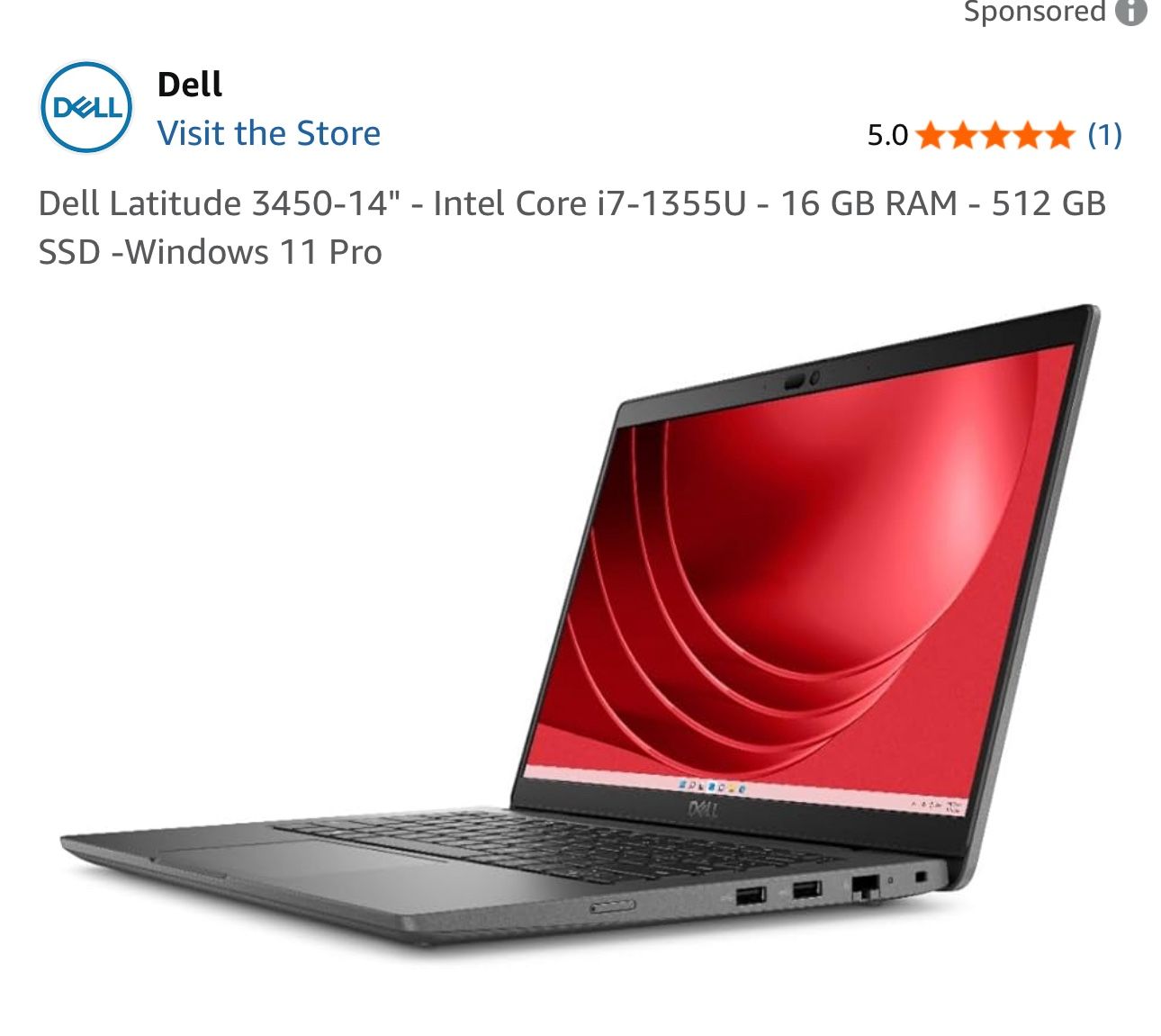 Dell Latitude 3450 - 14" - Intel Core i7-1355U - 16 GB RAM - 512 GB SSD -Windows 11 Pro