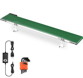 Belt Conveyor 39 inch Conveyor Desktop Version Step-Less Speed Adjustment PVC • NEW!!