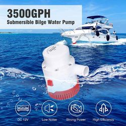 Marine Boat Electric Bilge Pump 3500Gph 12 Volt - Spring Sale

