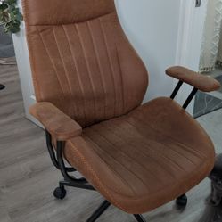 Brown Suede Office Chair 